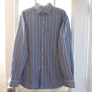 Polo by Ralph Lauren Blue Striped Button Up Long Sleeve Collared Shirt